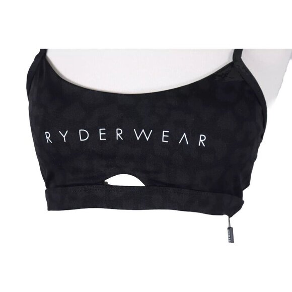 Ryderwear Women's M Black Animal Sports Bra Leopard Print Adjustable Strap NWT - Picture 3 of 6